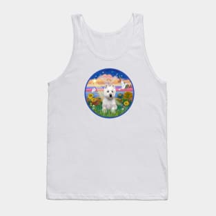 West Highland Terrier in "Cloud Angel" Tank Top